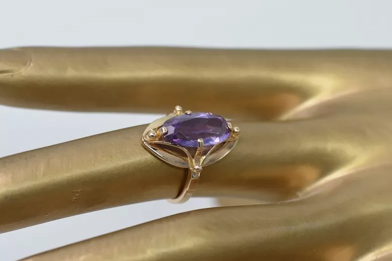 Original Vintage 14K Rose Gold Alexandrite Ring Vintage Jewlery vrc047r